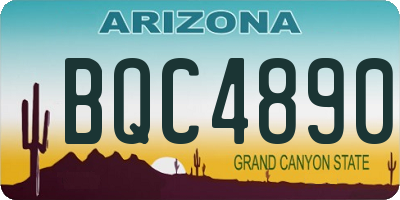 AZ license plate BQC4890