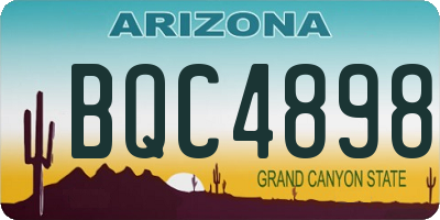 AZ license plate BQC4898