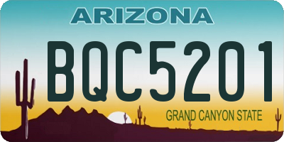 AZ license plate BQC5201