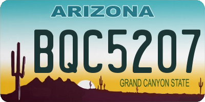 AZ license plate BQC5207