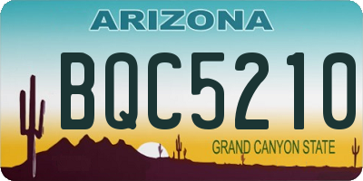 AZ license plate BQC5210