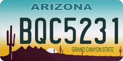 AZ license plate BQC5231