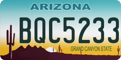 AZ license plate BQC5233