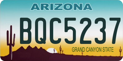 AZ license plate BQC5237