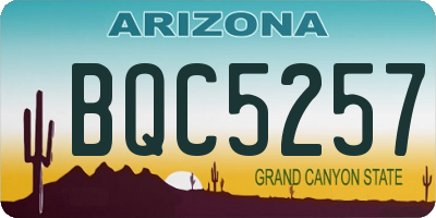 AZ license plate BQC5257