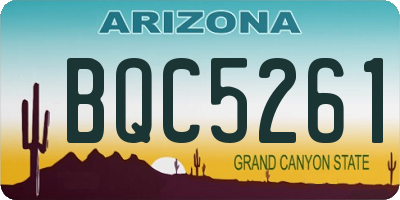 AZ license plate BQC5261