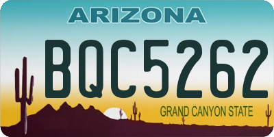 AZ license plate BQC5262