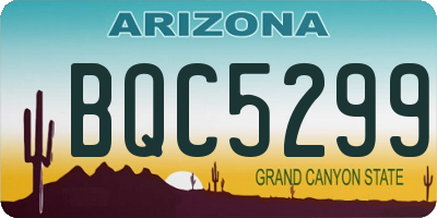 AZ license plate BQC5299
