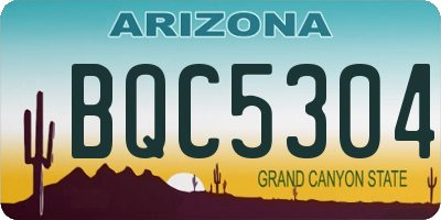 AZ license plate BQC5304