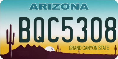AZ license plate BQC5308