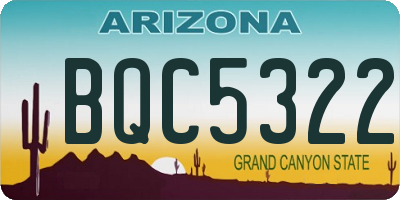 AZ license plate BQC5322