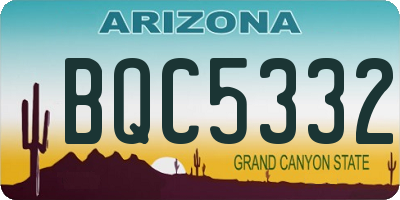 AZ license plate BQC5332
