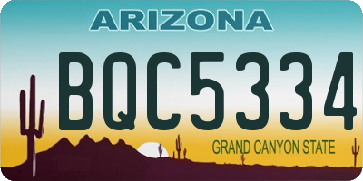 AZ license plate BQC5334
