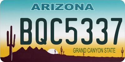 AZ license plate BQC5337