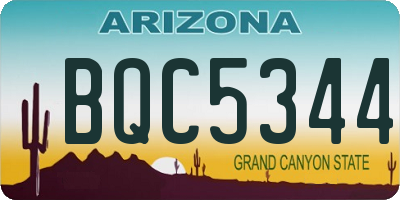AZ license plate BQC5344