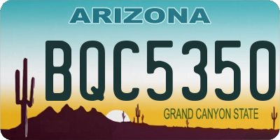 AZ license plate BQC5350
