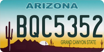 AZ license plate BQC5352