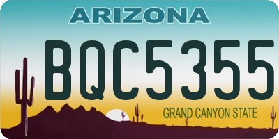 AZ license plate BQC5355