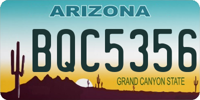 AZ license plate BQC5356