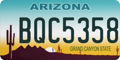AZ license plate BQC5358