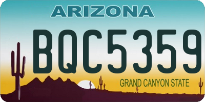 AZ license plate BQC5359