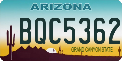AZ license plate BQC5362