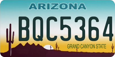AZ license plate BQC5364