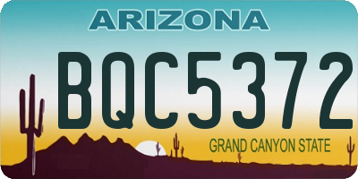 AZ license plate BQC5372