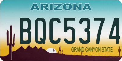 AZ license plate BQC5374