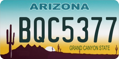 AZ license plate BQC5377