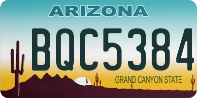 AZ license plate BQC5384