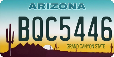 AZ license plate BQC5446