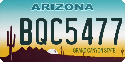 AZ license plate BQC5477