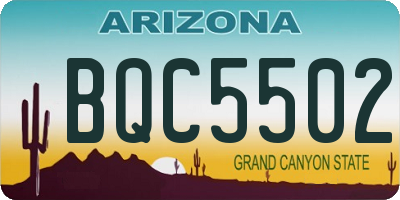 AZ license plate BQC5502
