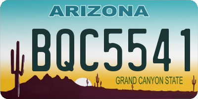 AZ license plate BQC5541