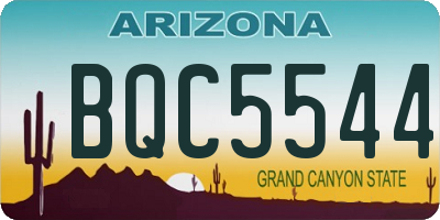 AZ license plate BQC5544