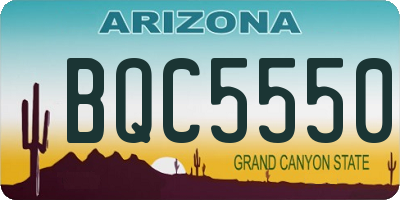 AZ license plate BQC5550