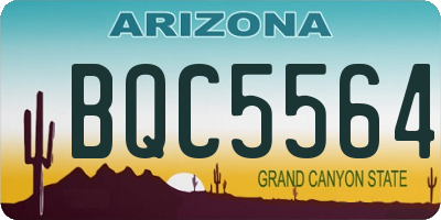 AZ license plate BQC5564
