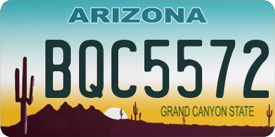 AZ license plate BQC5572