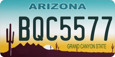 AZ license plate BQC5577