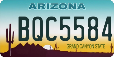 AZ license plate BQC5584