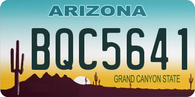 AZ license plate BQC5641