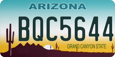 AZ license plate BQC5644