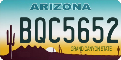 AZ license plate BQC5652