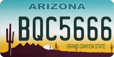 AZ license plate BQC5666