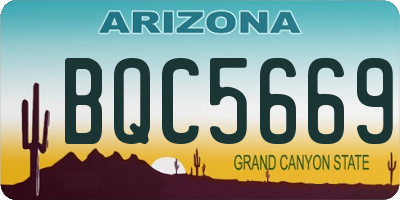 AZ license plate BQC5669