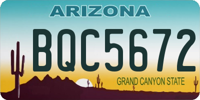 AZ license plate BQC5672