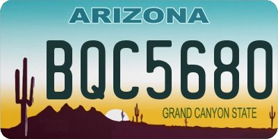 AZ license plate BQC5680