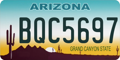 AZ license plate BQC5697