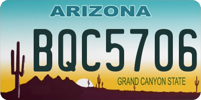 AZ license plate BQC5706